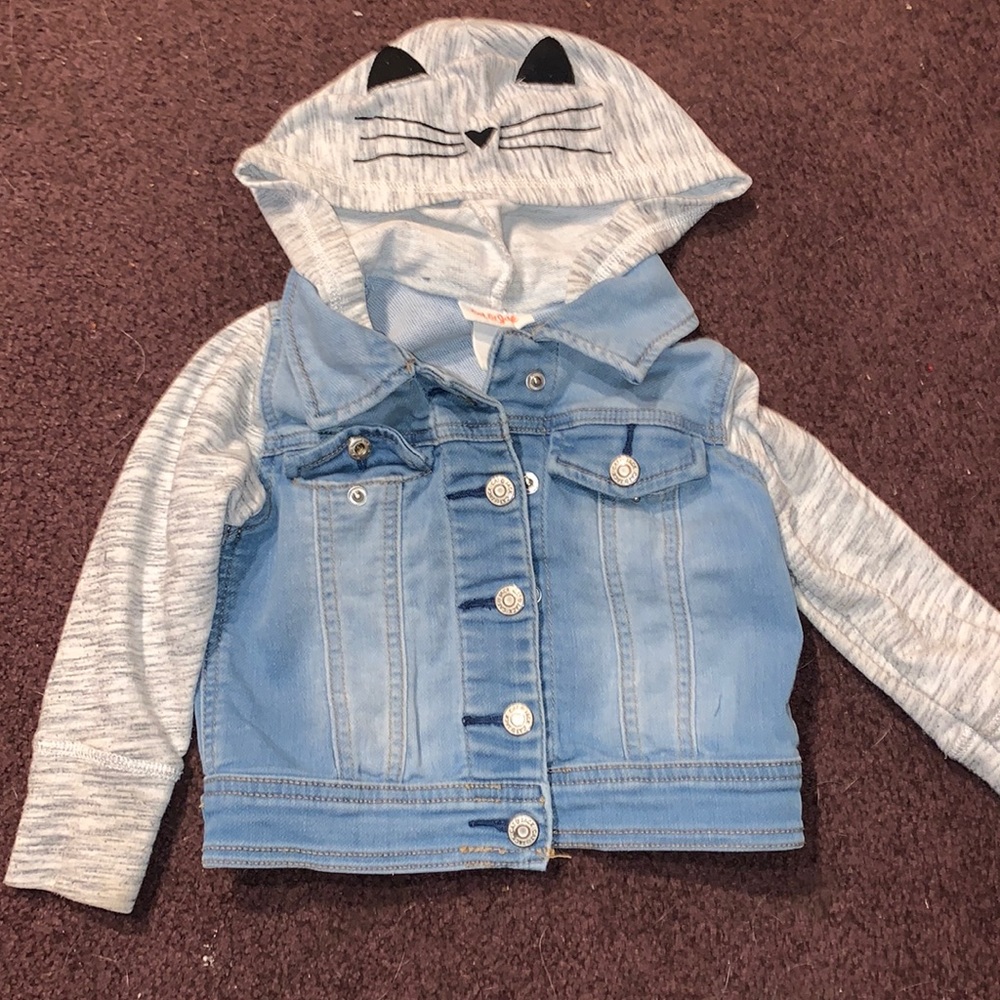 Kids denim jacket with hoodie